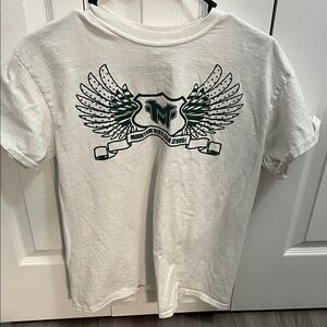 Gildan White and Green Kids T-Shirt